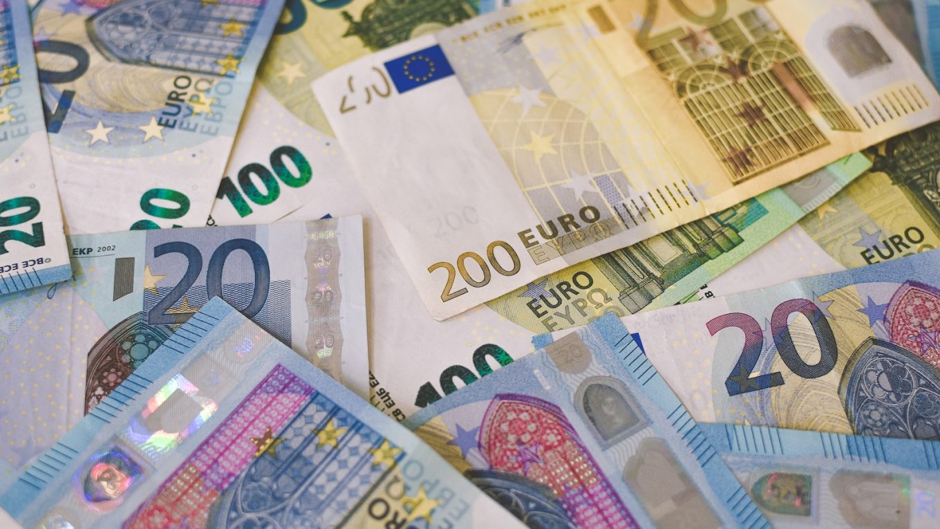 20 euro bill on white printer paper